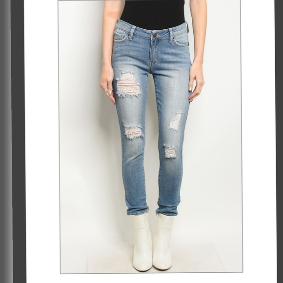 Just Black Denim - DENIM BLUE distressed jeans 